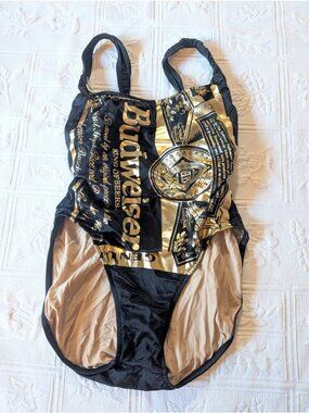 Vtg 90s Budweiser One Piece Swimsuit Size 11/12 Corabella Collection